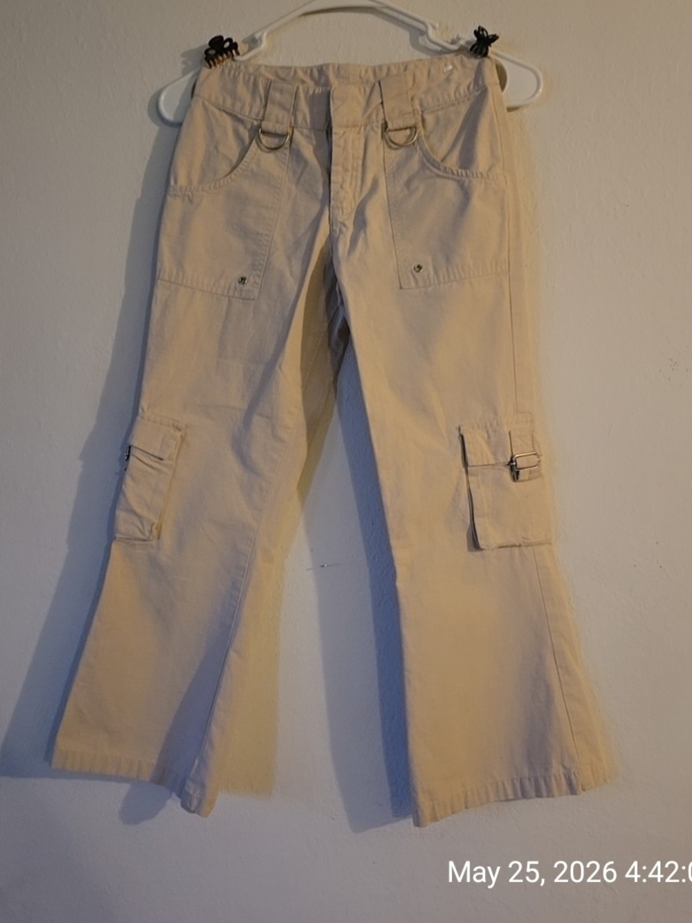 No Boundaries Beige Kids Flare Cargo Pants